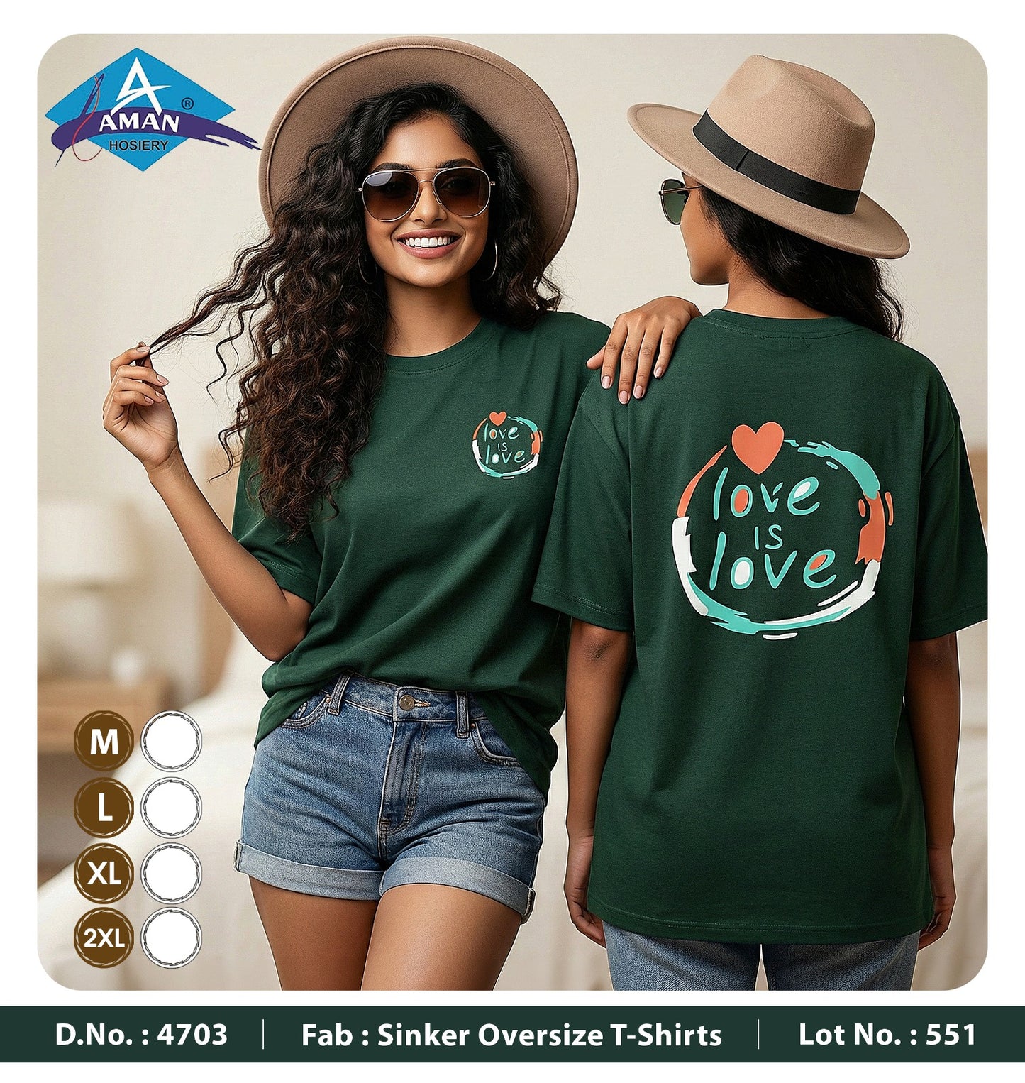 Design 4703 Aman Sinker Women Oversized Tshirt Supplier Ahmedabad