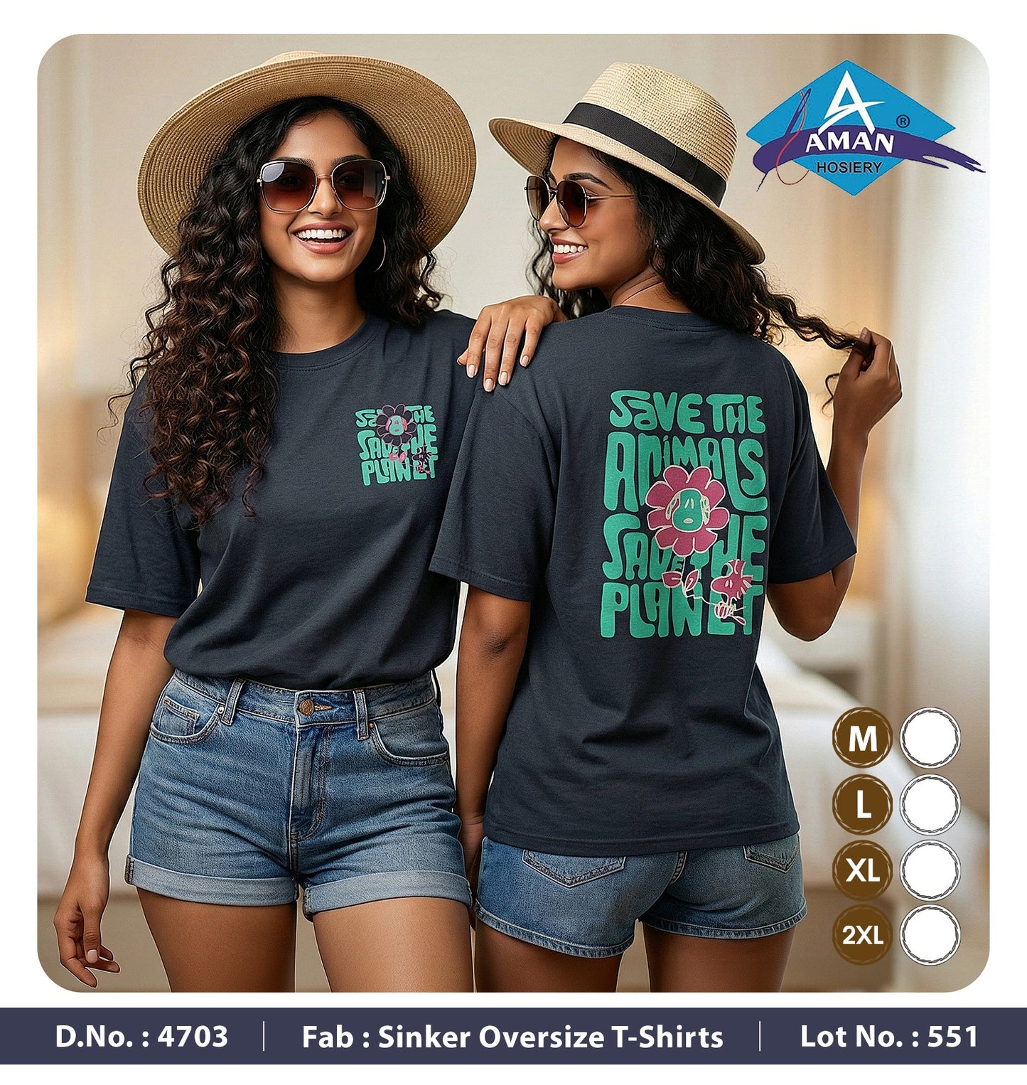Design 4703 Aman Sinker Women Oversized Tshirt Supplier Ahmedabad