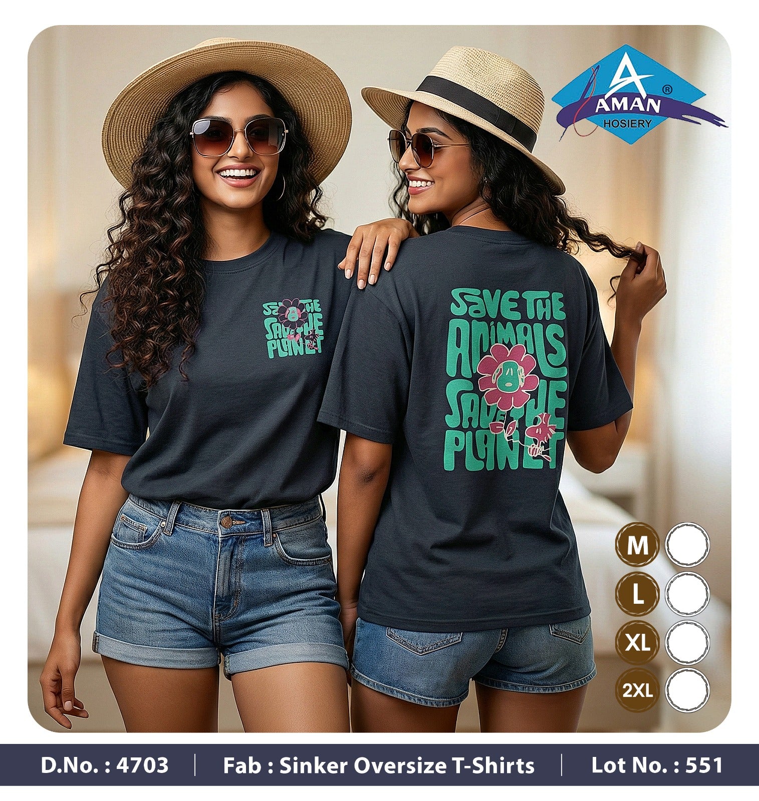 Design 4703 Aman Sinker Women Oversized Tshirt Supplier Ahmedabad