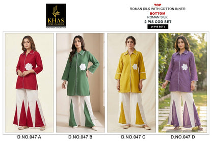 Design 47 Khas Roman Silk Co Ord Set Manufacturer Gujarat