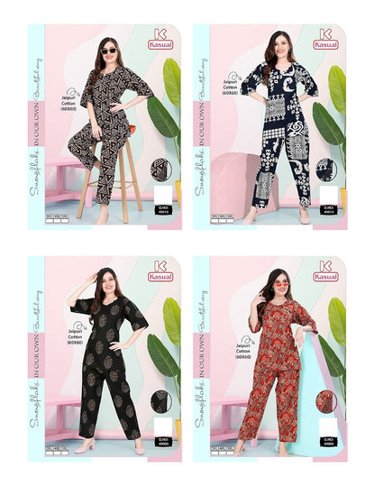 Design 49001-49015 Kasual Cotton Co Ord Set Supplier India