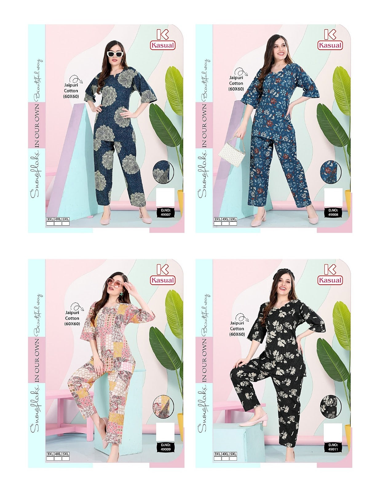 Design 49001-49015 Kasual Cotton Co Ord Set Supplier India