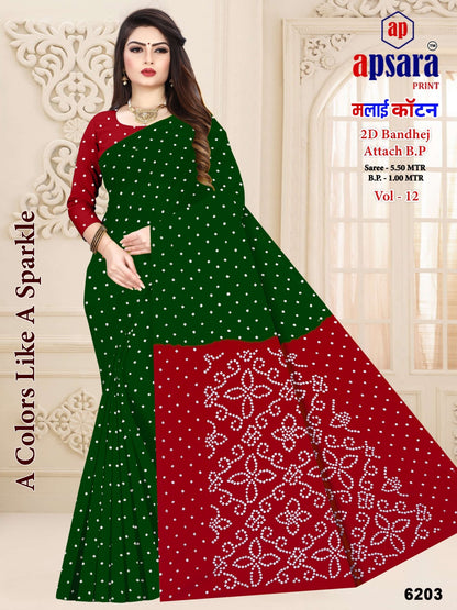 Design 4 Apsara Print Cotton Sarees Exporter