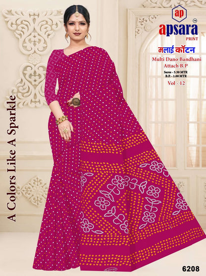 Design 4 Apsara Print Cotton Sarees Exporter