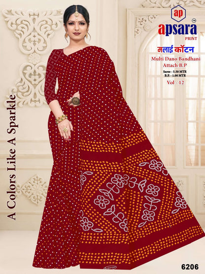 Design 4 Apsara Print Cotton Sarees Exporter