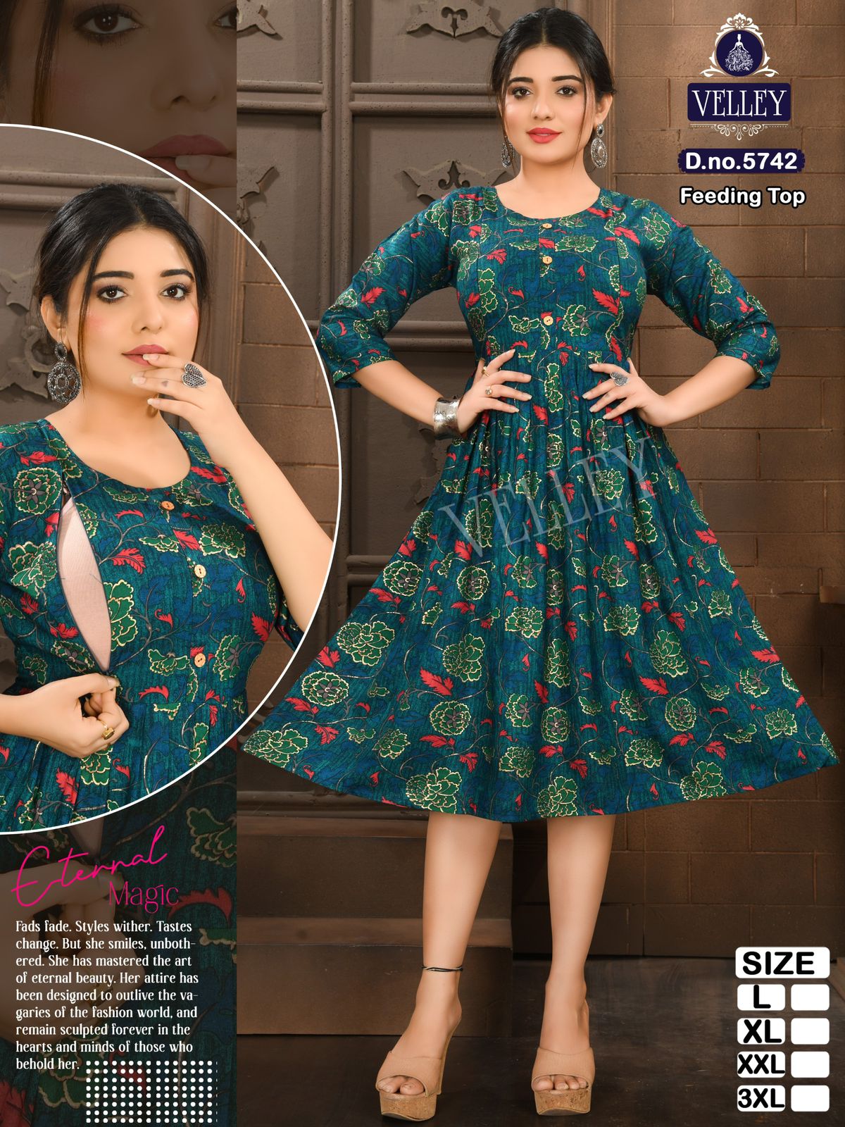 Design 4 Velley Rayon Feeding Kurtis Supplier India Kavya Style Plus