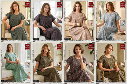 Design 5001-5019 Shivani Cotton Night Gowns Wholesaler Gujarat