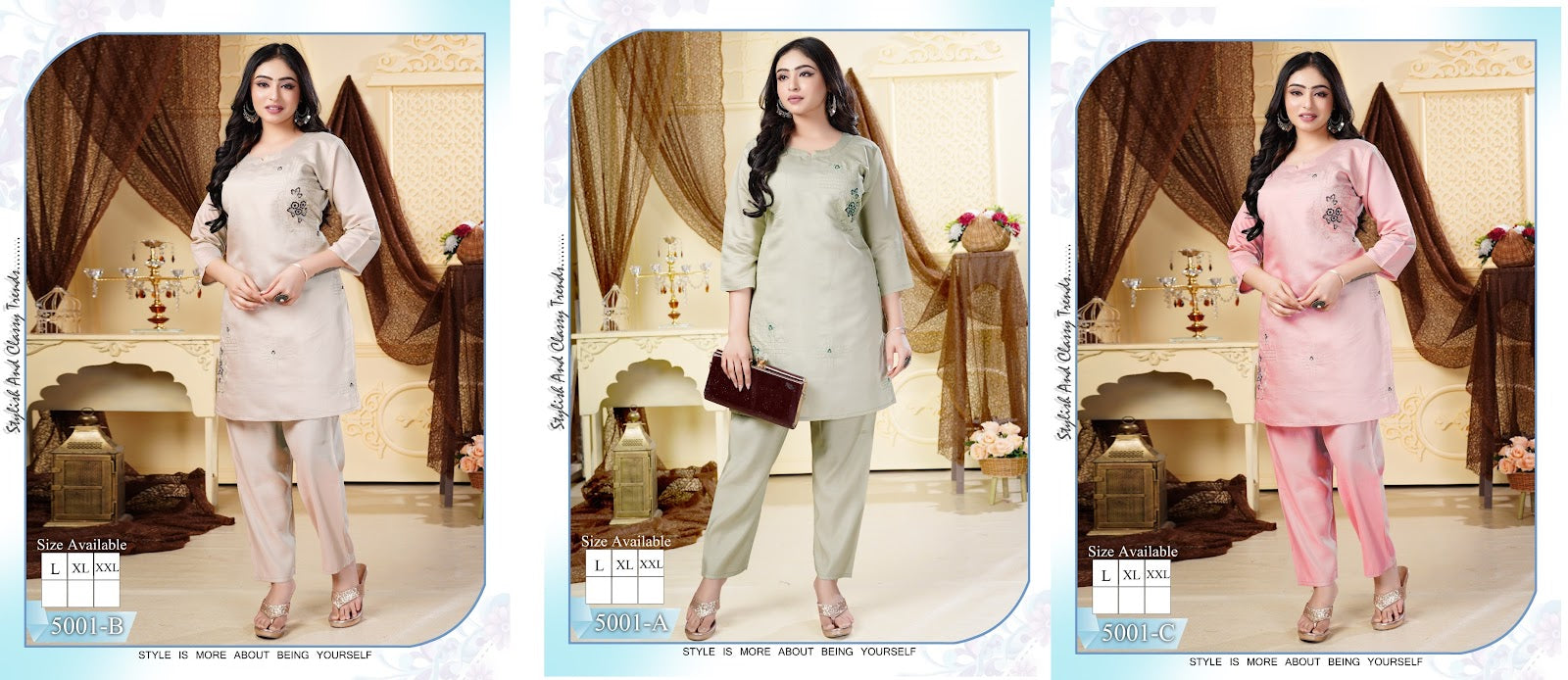 Design 5001 Maira Roman Silk Co Ord Set Supplier Ahmedabad