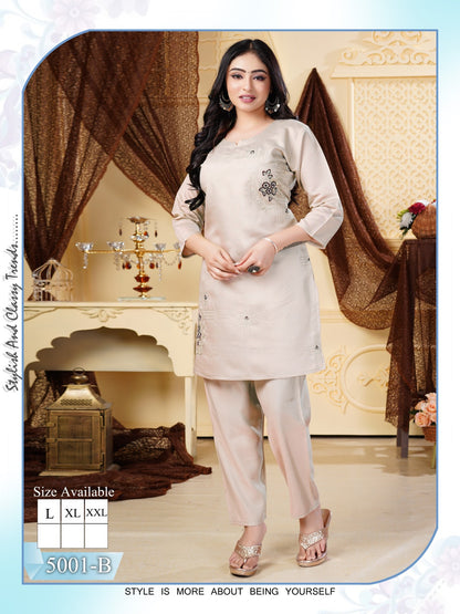 Design 5001 Maira Roman Silk Co Ord Set Supplier Ahmedabad