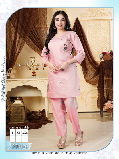 Design 5001 Maira Roman Silk Co Ord Set Supplier Ahmedabad