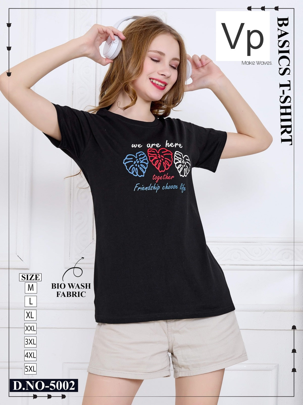 Design 5002 030126 Vp Biowash Women Tshirt Exporter Ahmedabad