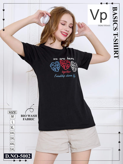 Design 5002 030126 Vp Biowash Women Tshirt Exporter Ahmedabad