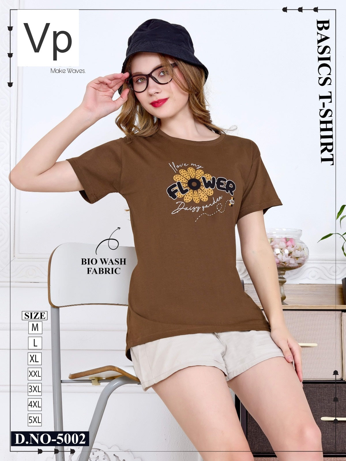 Design 5002 030126 Vp Biowash Women Tshirt Exporter Ahmedabad