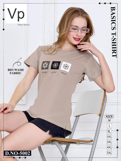Design 5002 030126 Vp Biowash Women Tshirt Exporter Ahmedabad