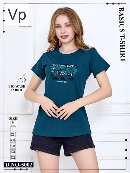 Design 5002 030126 Vp Biowash Women Tshirt Exporter Ahmedabad