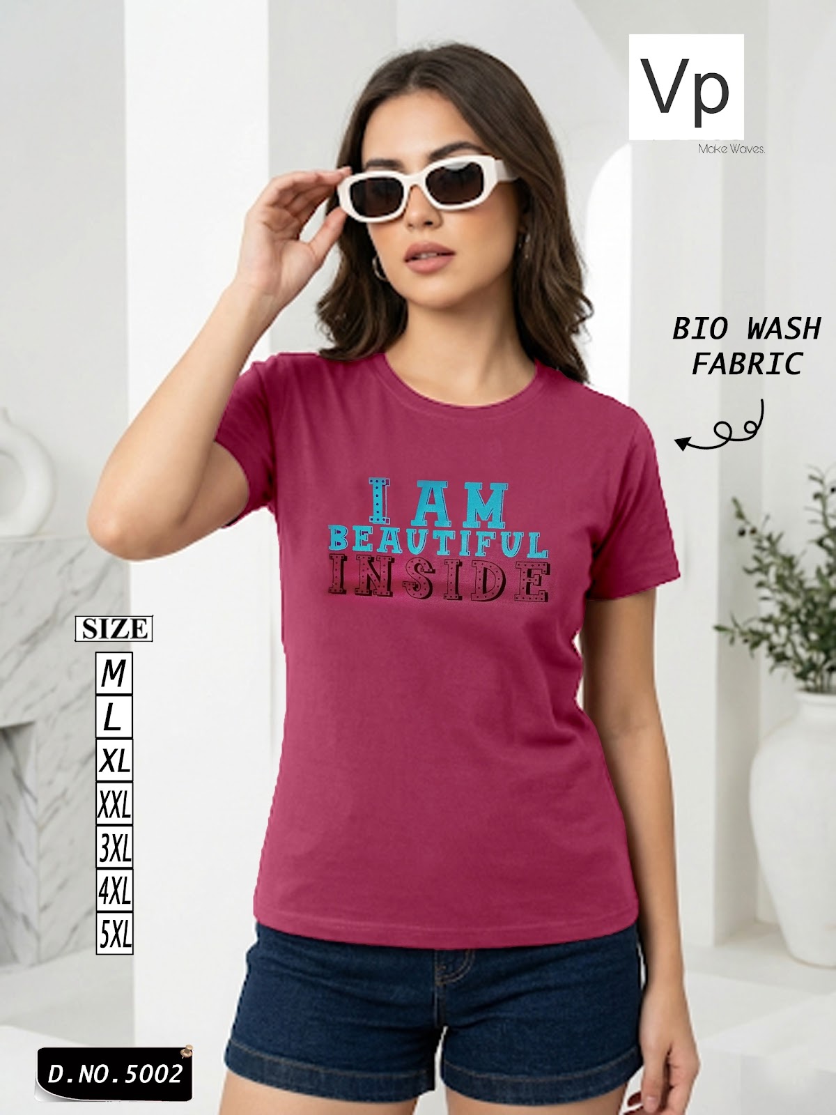 Design 5002 24Feb Vp Hosiery Cotton Women Tshirt Exporter