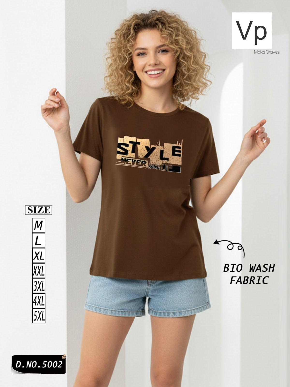 Design 5002 24Feb Vp Hosiery Cotton Women Tshirt Exporter