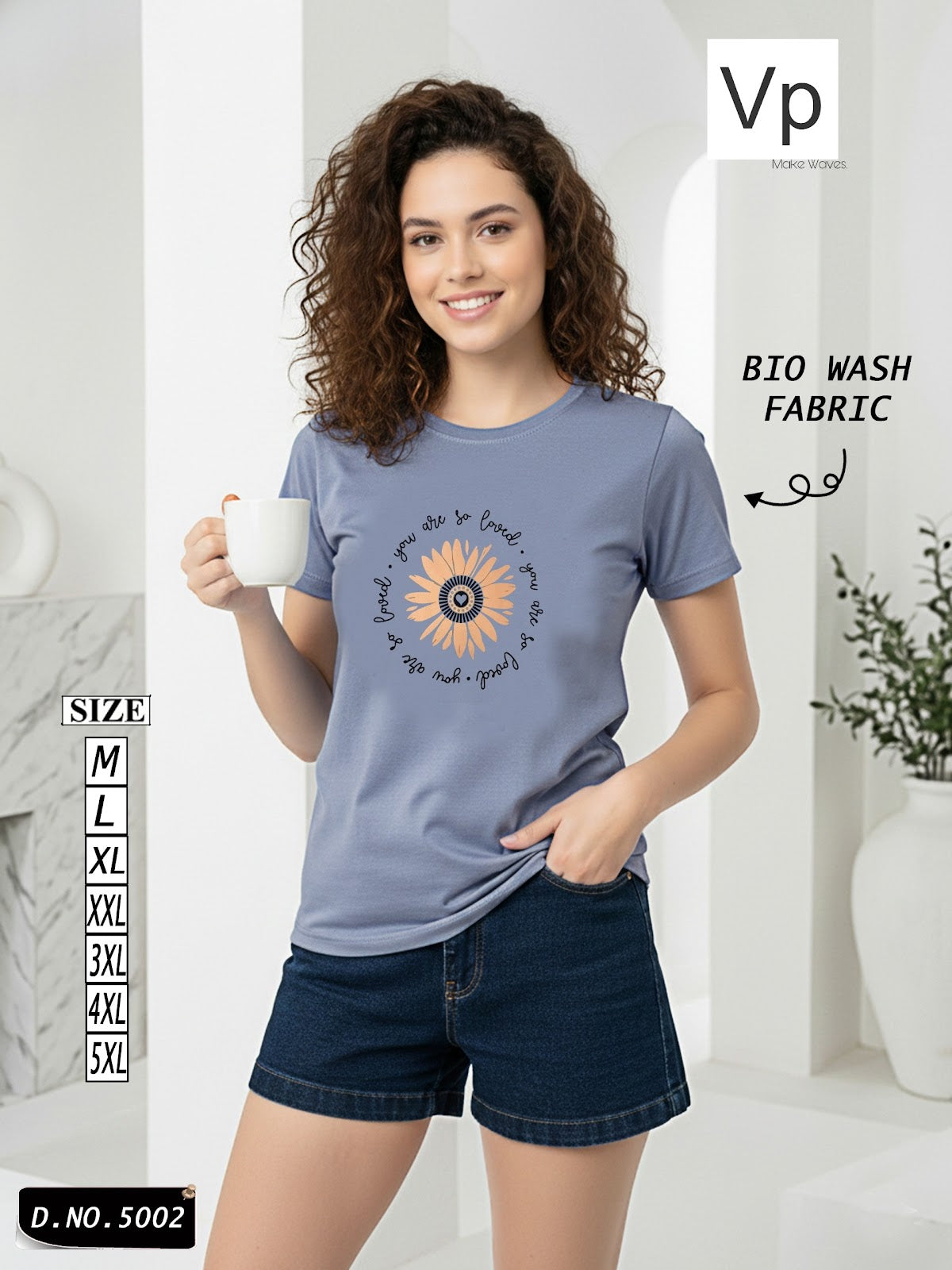 Design 5002 24Feb Vp Hosiery Cotton Women Tshirt Exporter