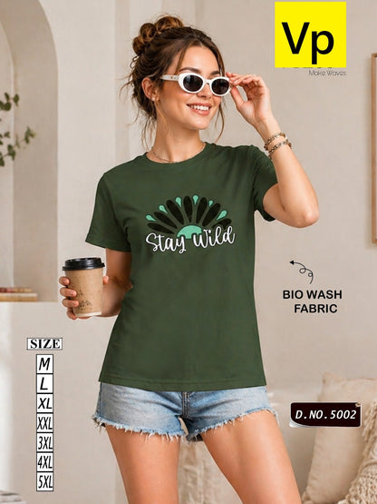 Design 5002 May15 Vp Cotton Biowashed Women Tshirt Supplier India