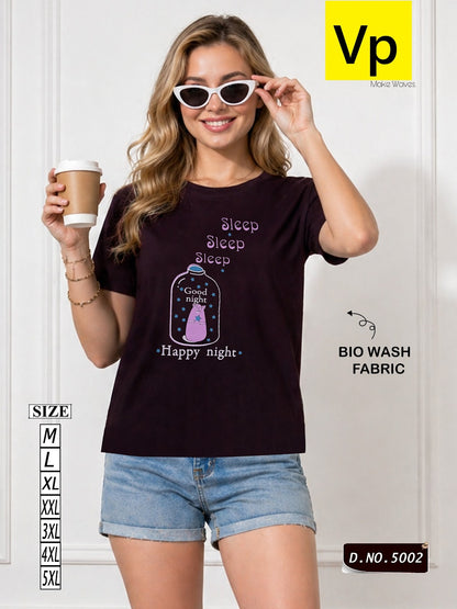 Design 5002 May15 Vp Cotton Biowashed Women Tshirt Supplier India