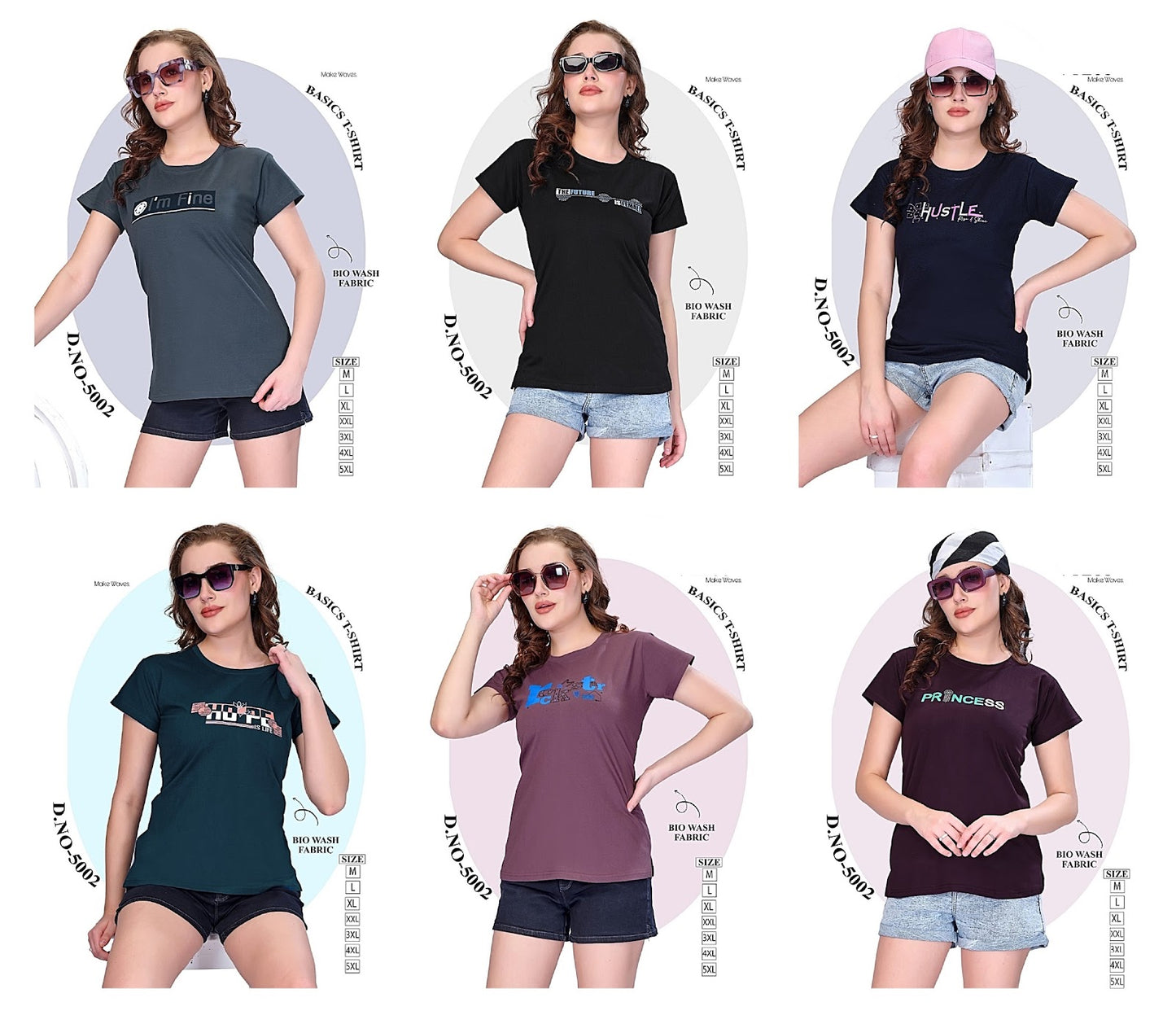 Design 5002 Vp Biowash Women Tshirt Wholesale