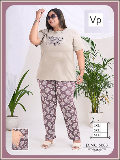 Design 5003-5008 Vp Cotton Pyjama Night Suits Supplier