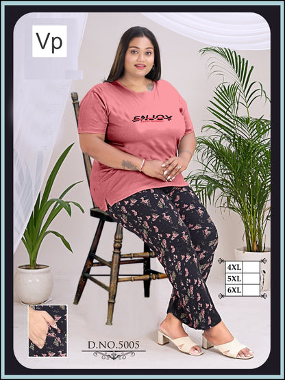 Design 5003-5008 Vp Cotton Pyjama Night Suits Supplier