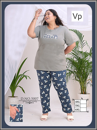 Design 5003-5008 Vp Cotton Pyjama Night Suits Supplier