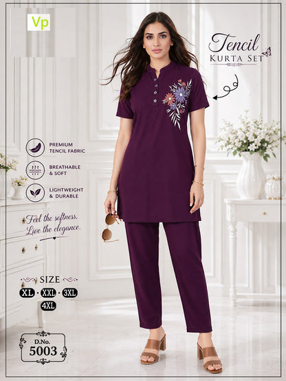 Design 5003 Vp Tencil Kurta Night Suits Supplier Ahmedabad