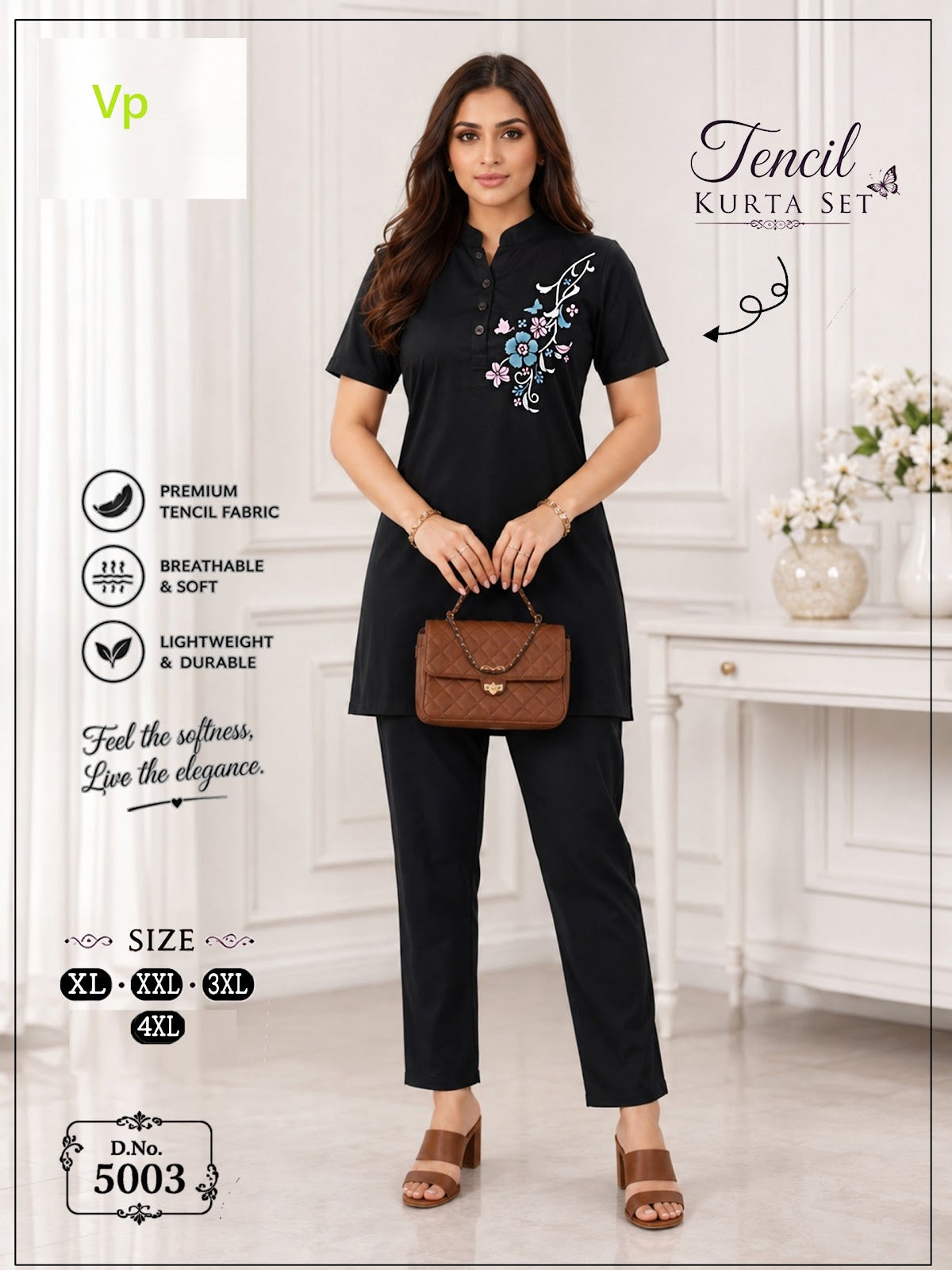 Design 5003 Vp Tencil Kurta Night Suits Supplier Ahmedabad