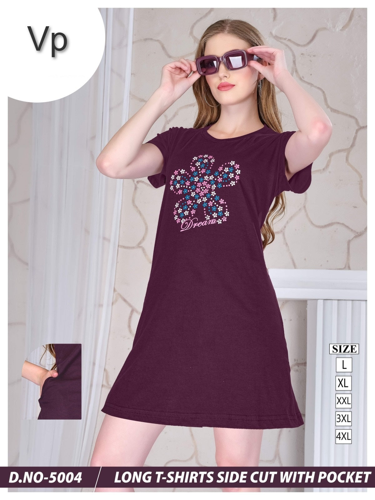 Design 5004 Vp Biowash Women Long Tshirt Wholesale