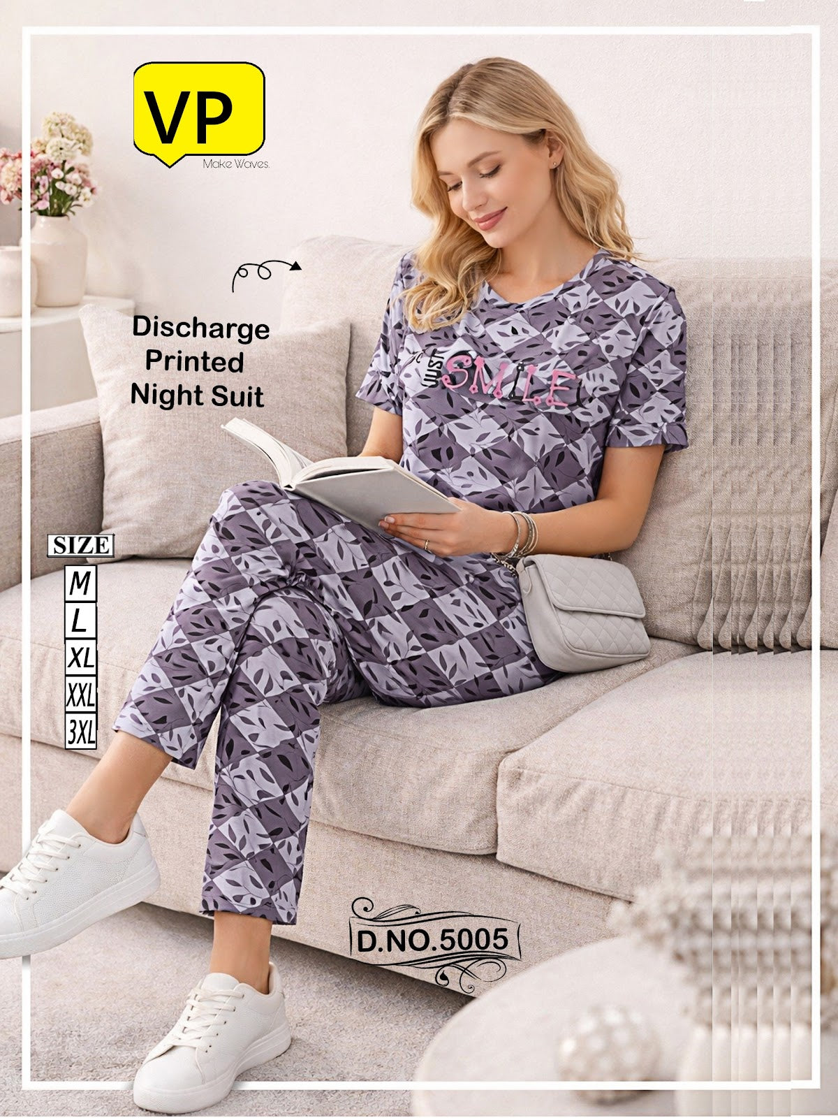 Design 5005 2204 Vp Hosiery Cotton Pyjama Night Suits Manufacturer India
