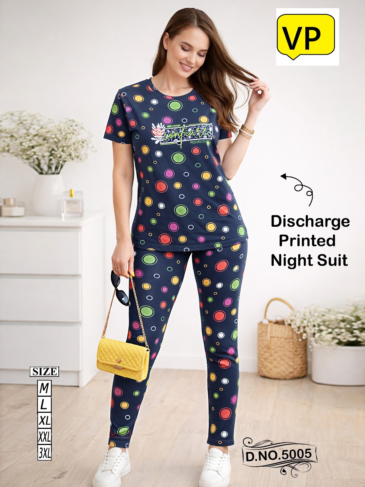 Design 5005 2204 Vp Hosiery Cotton Pyjama Night Suits Manufacturer India