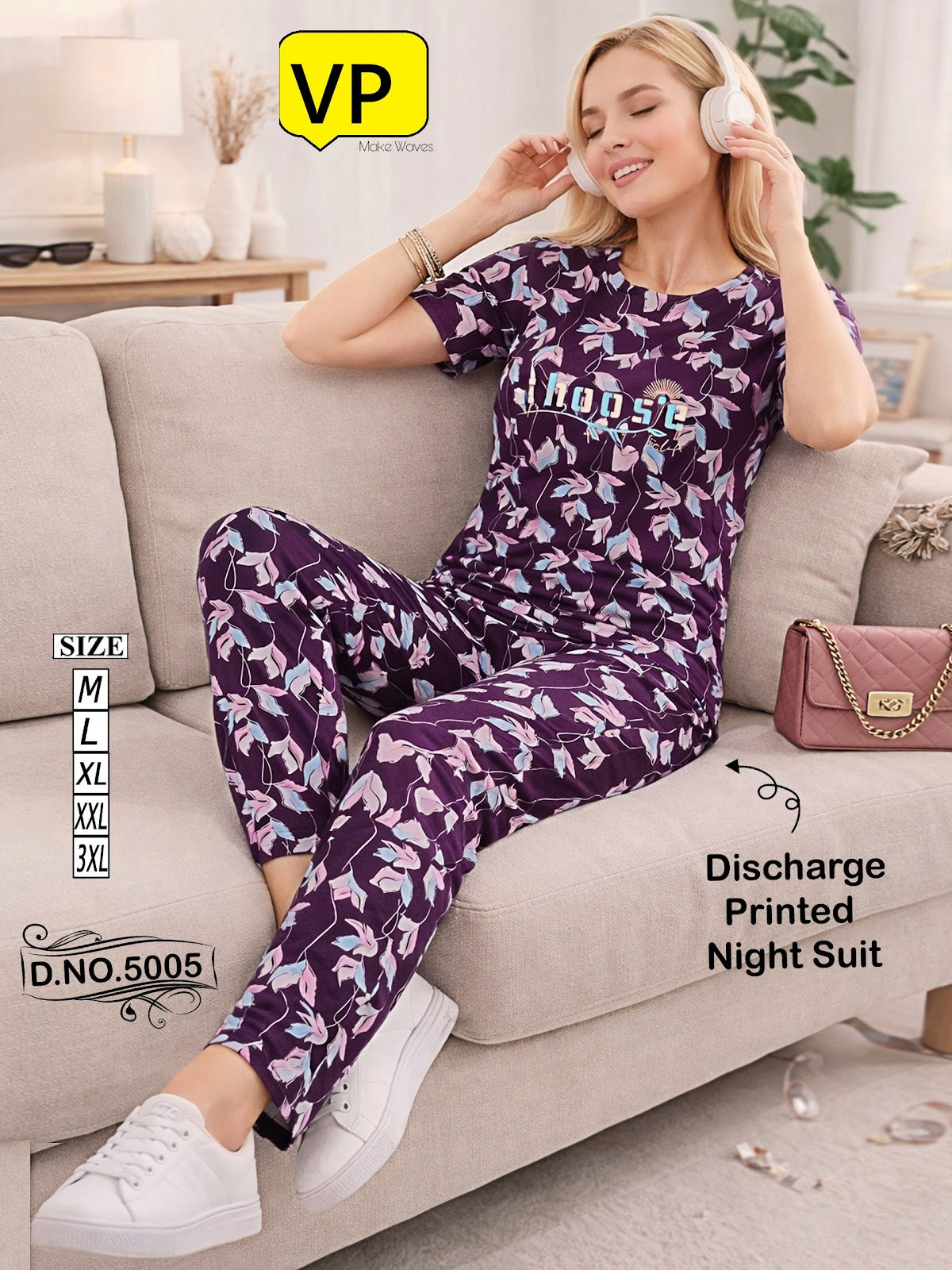 Design 5005 2204 Vp Hosiery Cotton Pyjama Night Suits Manufacturer India