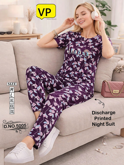 Design 5005 2204 Vp Hosiery Cotton Pyjama Night Suits Manufacturer India