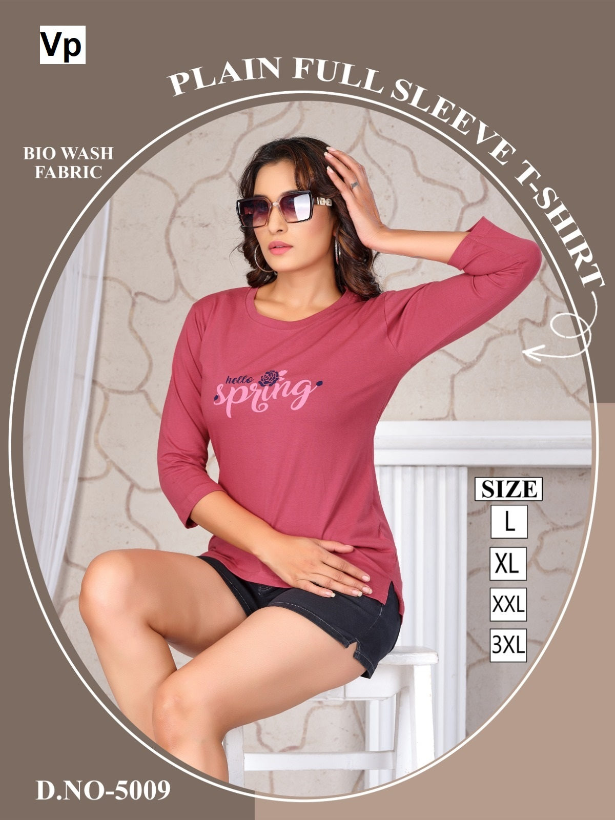 Design 5009 Vp Biowash Women Tshirt Exporter