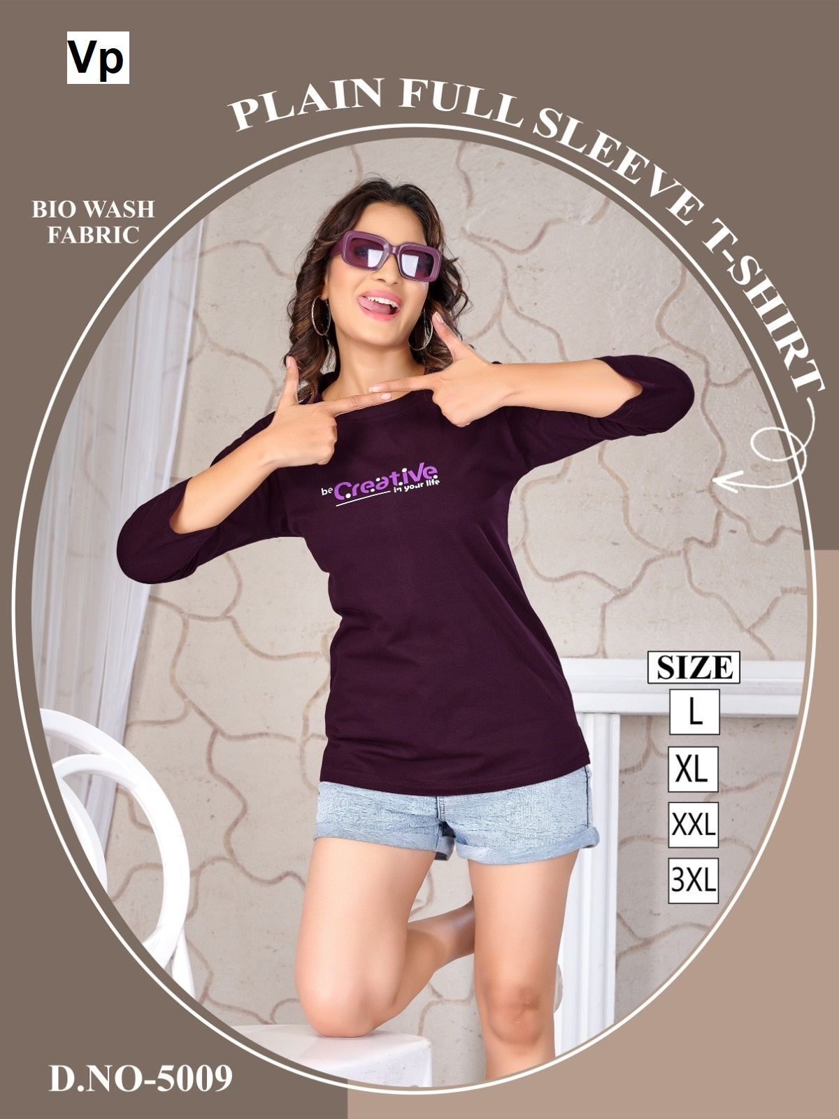 Design 5009 Vp Biowash Women Tshirt Exporter