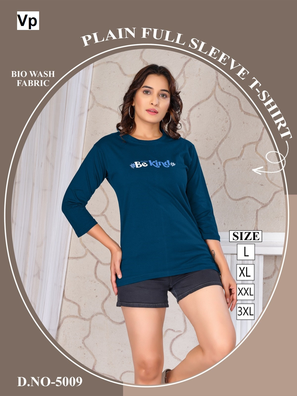 Design 5009 Vp Biowash Women Tshirt Exporter