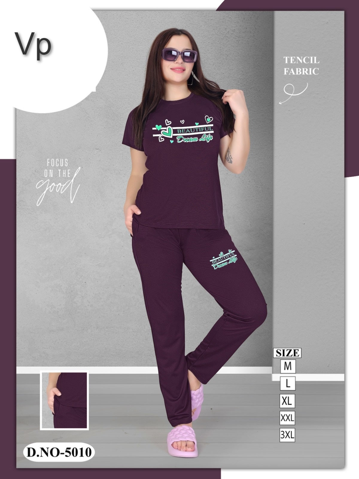 Design 5010-0909 Vp Tencil Pyjama Night Suits Supplier