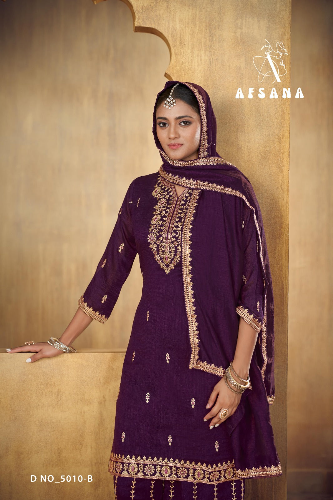 Design 5010 Ab Afsana Silk Readymade Plazzo Style Suits Manufacturer Gujarat