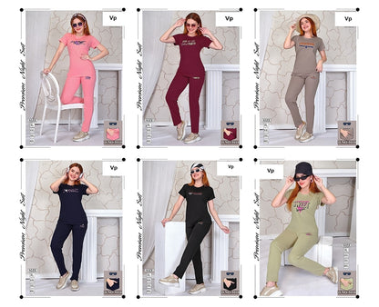 Design 5010 Vp Tencil Pyjama Night Suits Wholesale Price