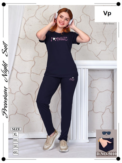 Design 5010 Vp Tencil Pyjama Night Suits Wholesale Price