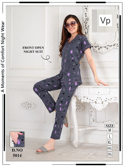 Design 5014 Vp Collar Night Suits Manufacturer