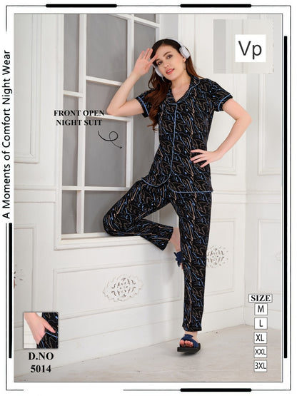 Design 5014 Vp Collar Night Suits Manufacturer