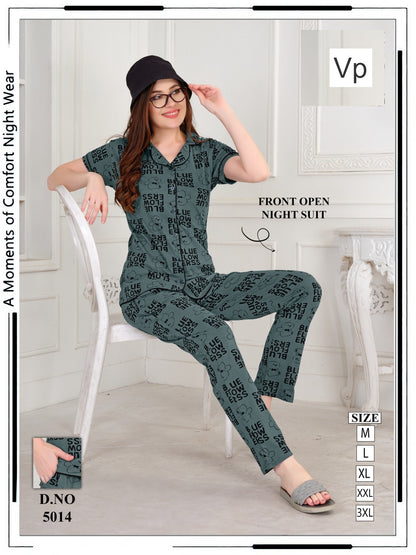 Design 5014 Vp Collar Night Suits Manufacturer