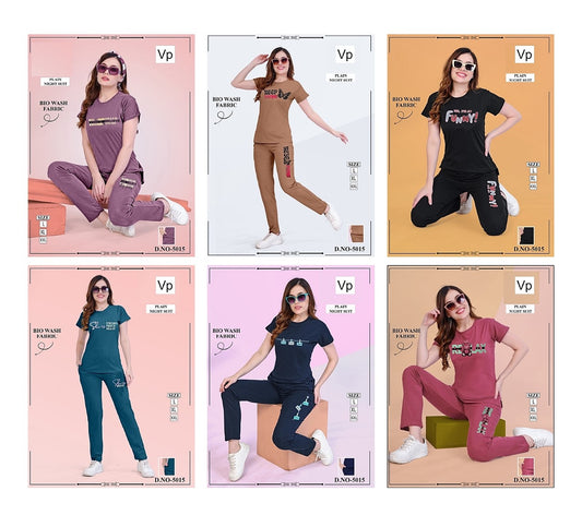 Design 5015 Vp Cotton Pyjama Night Suits Wholesale