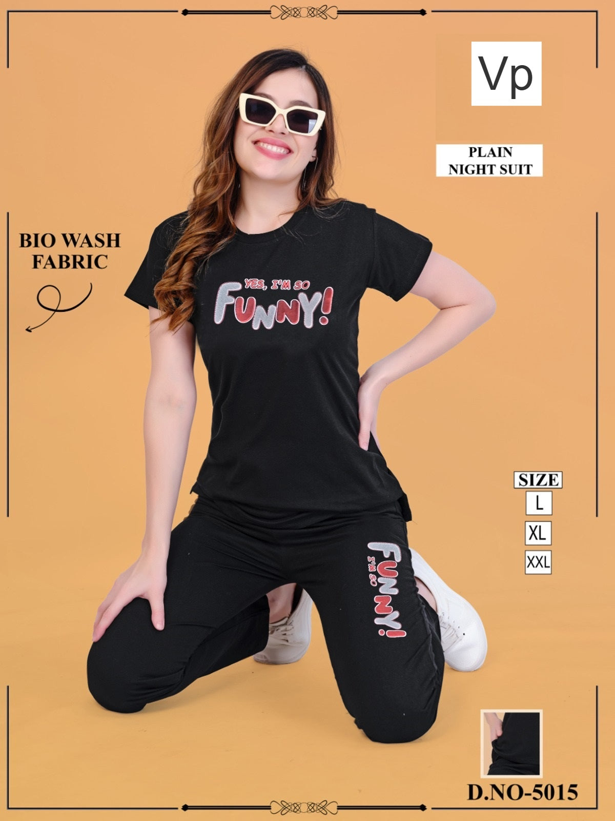 Design 5015 Vp Cotton Pyjama Night Suits Wholesale