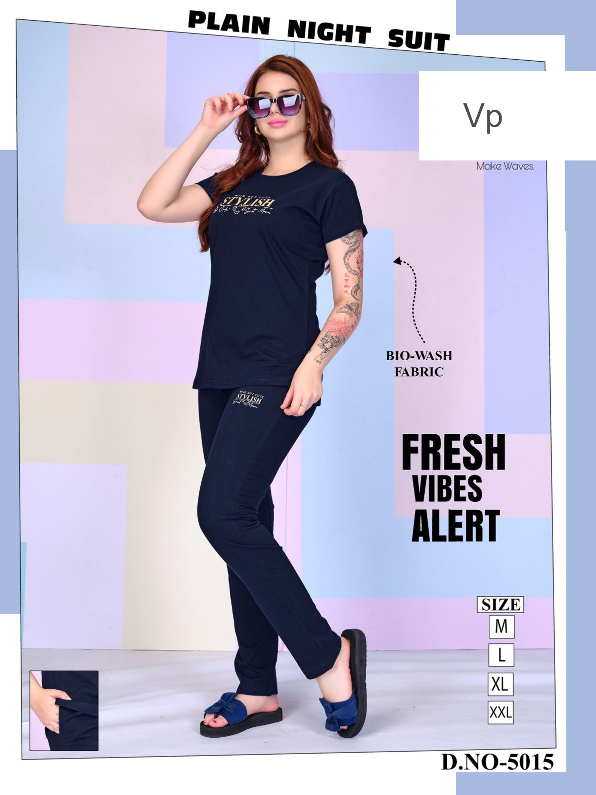 Design 5015 Vp Cotton Pyjama Night Suits Manufacturer Gujarat