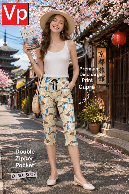 Design 5017 2005 Vp Hosiery Cotton Womens Capri Manufacturer Gujarat