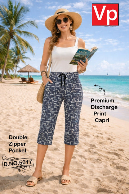 Design 5017 2005 Vp Hosiery Cotton Womens Capri Manufacturer Gujarat